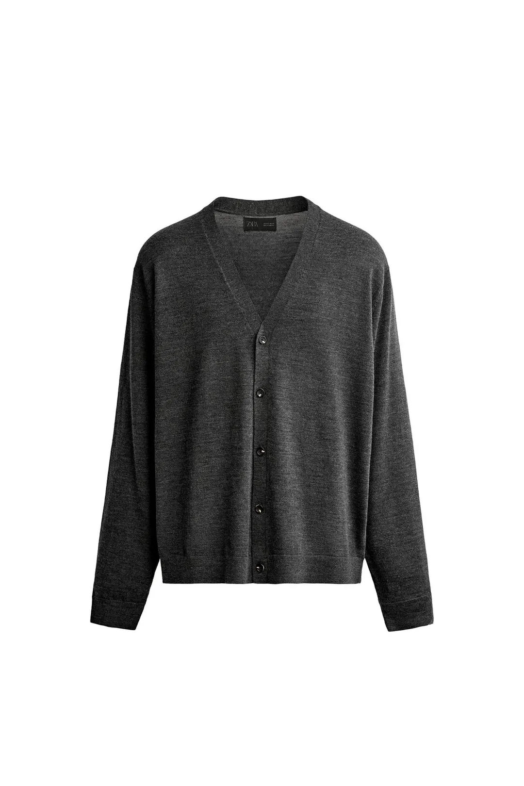 Кардиган прямого кроя из 100% шерсти, Zara