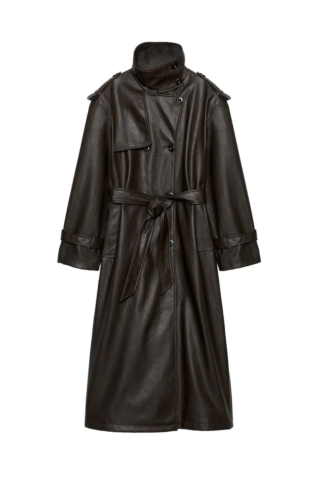 Тренч длинный под кожу, Zara