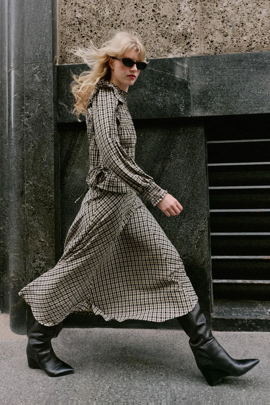 Юбка миди в клетку, Zara