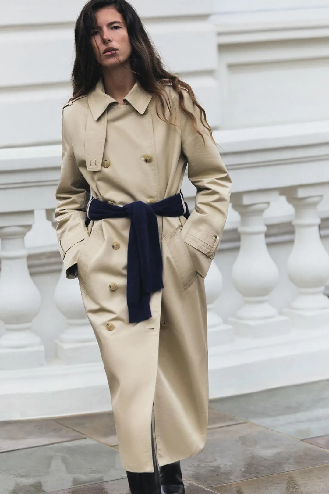 Тренч водоотталкивающий с поясом ZW Collection, Zara