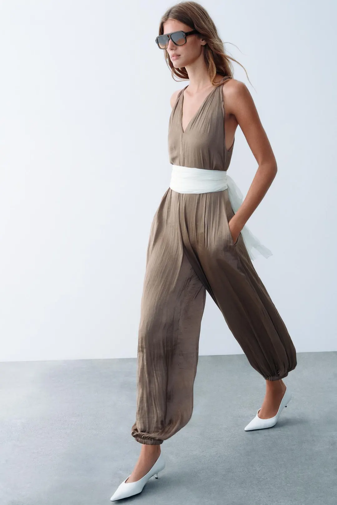 Атласные брюки-саруэл, Zara