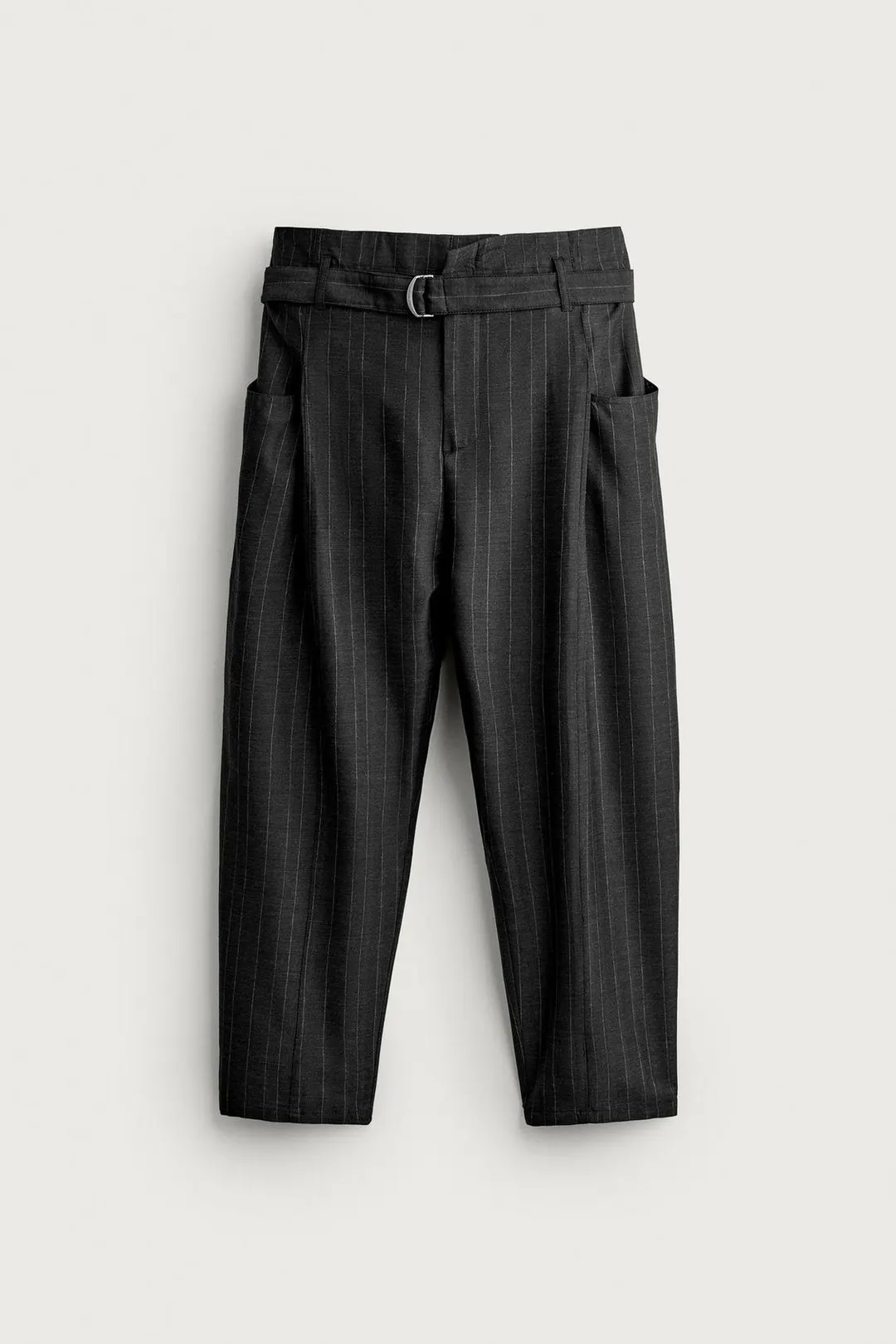 Брюки костюмные свободного кроя в тонкую полоску, Zara