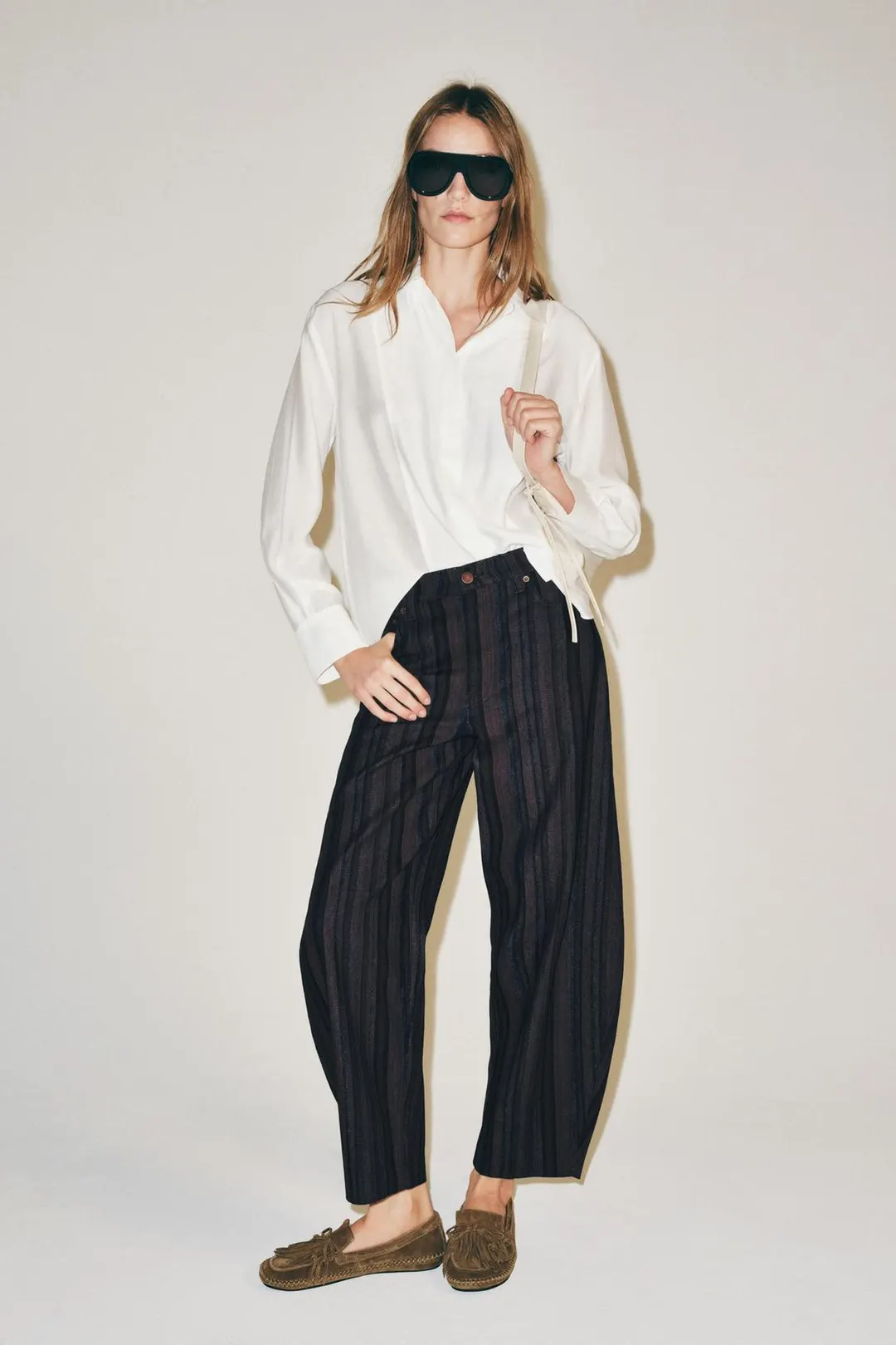 Лоферы из замшевого спилка с бахромой, Zara