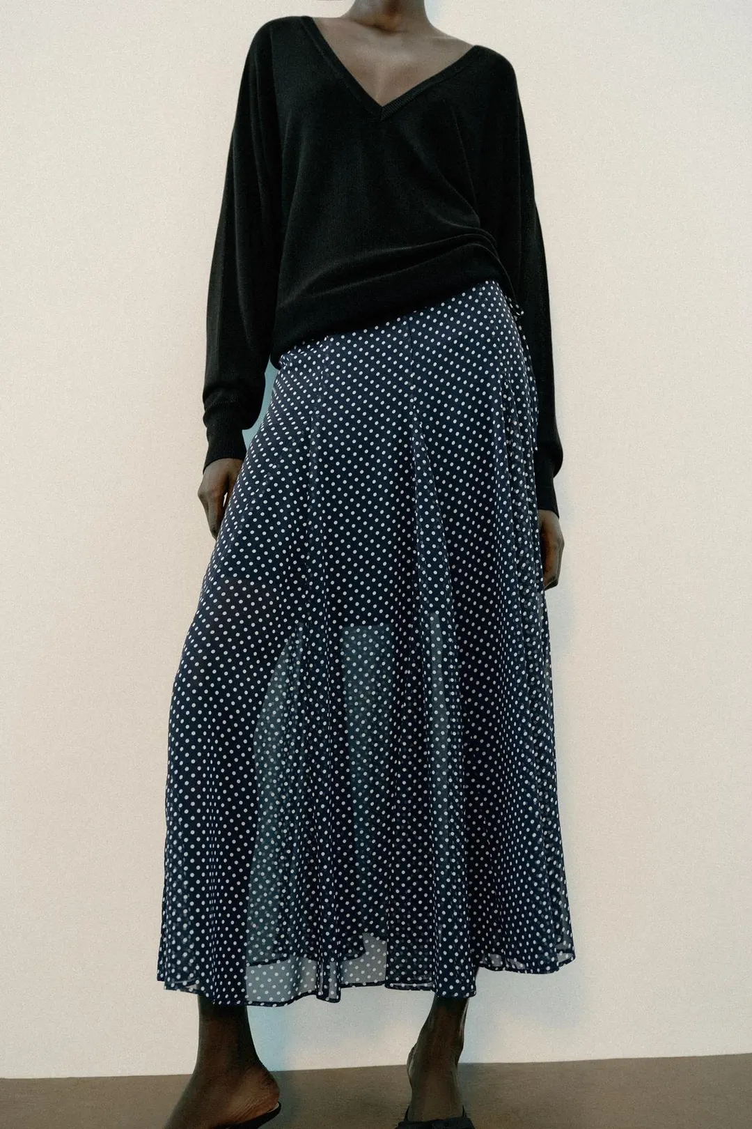 Юбка миди в горошек, Zara