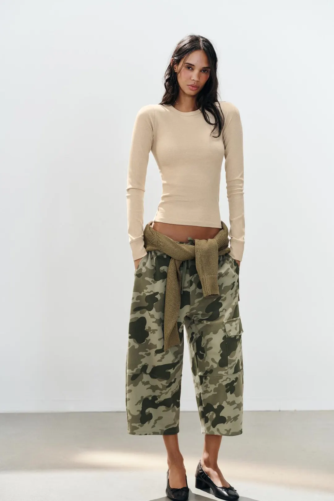 Футболка в рубчик с кнопками, Zara