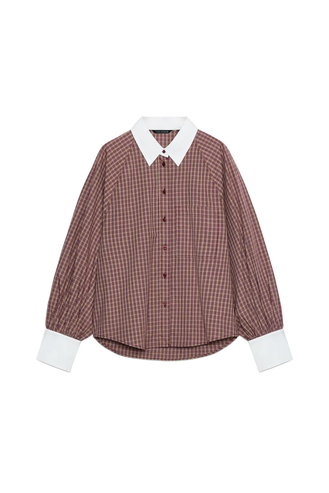 Рубашка в контрастную клетку, Zara