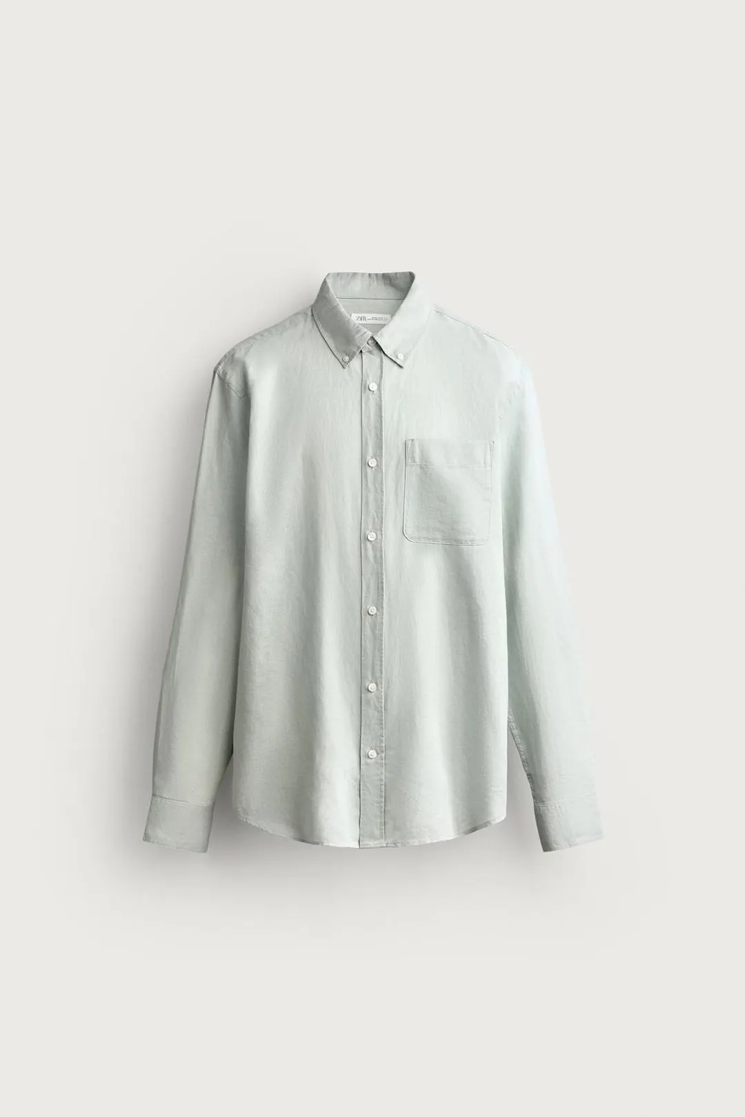 Рубашка стандартного кроя из смесового льна, Zara