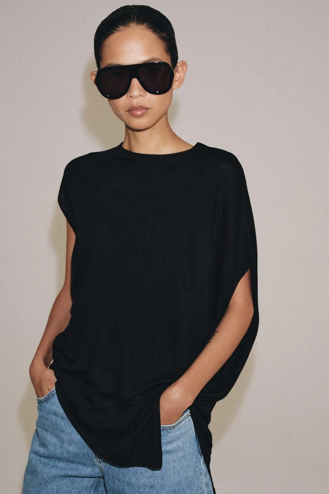 Асимметричный вязаный топ, Zara
