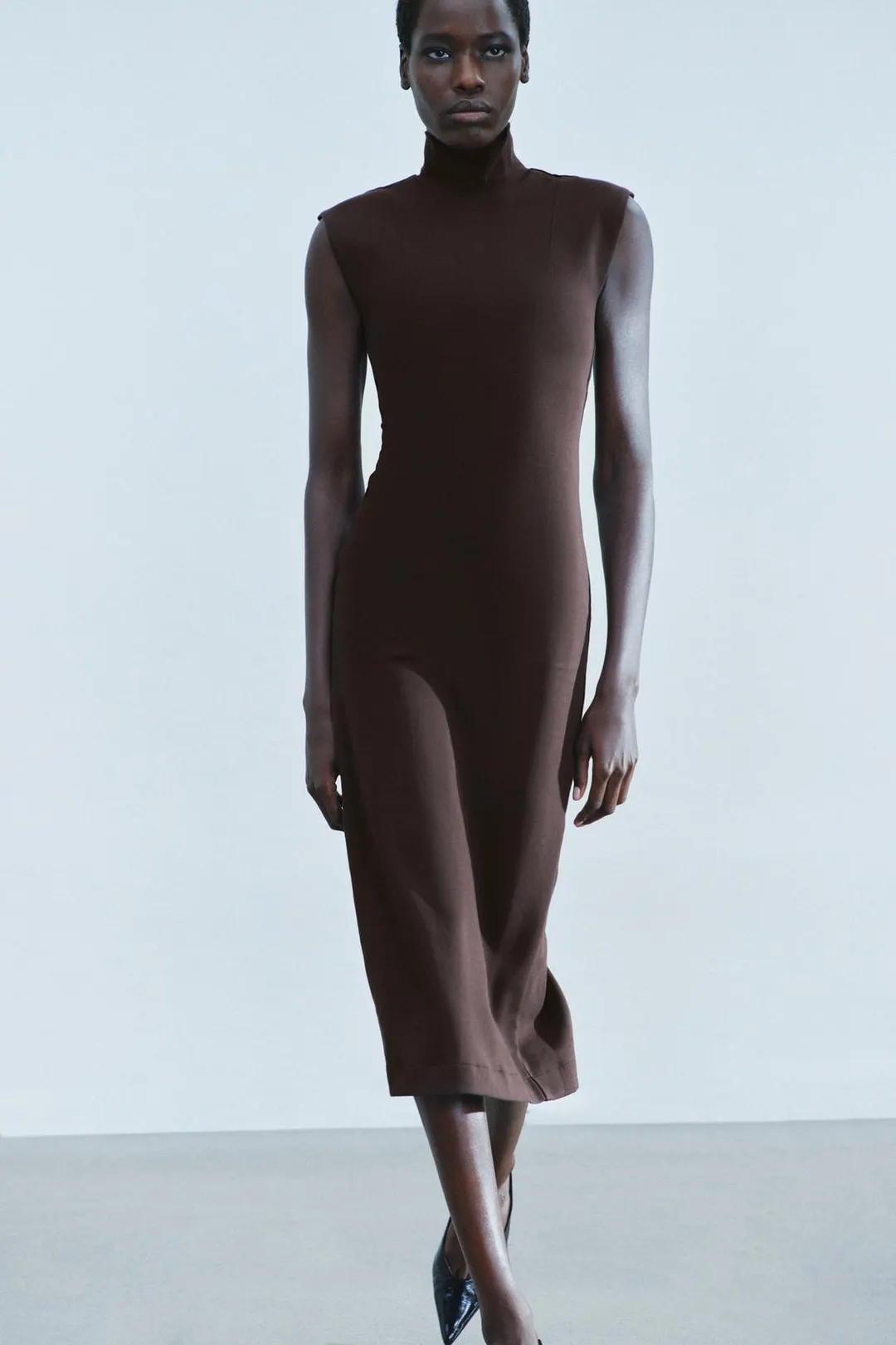Платье миди с высоким воротником, Zara