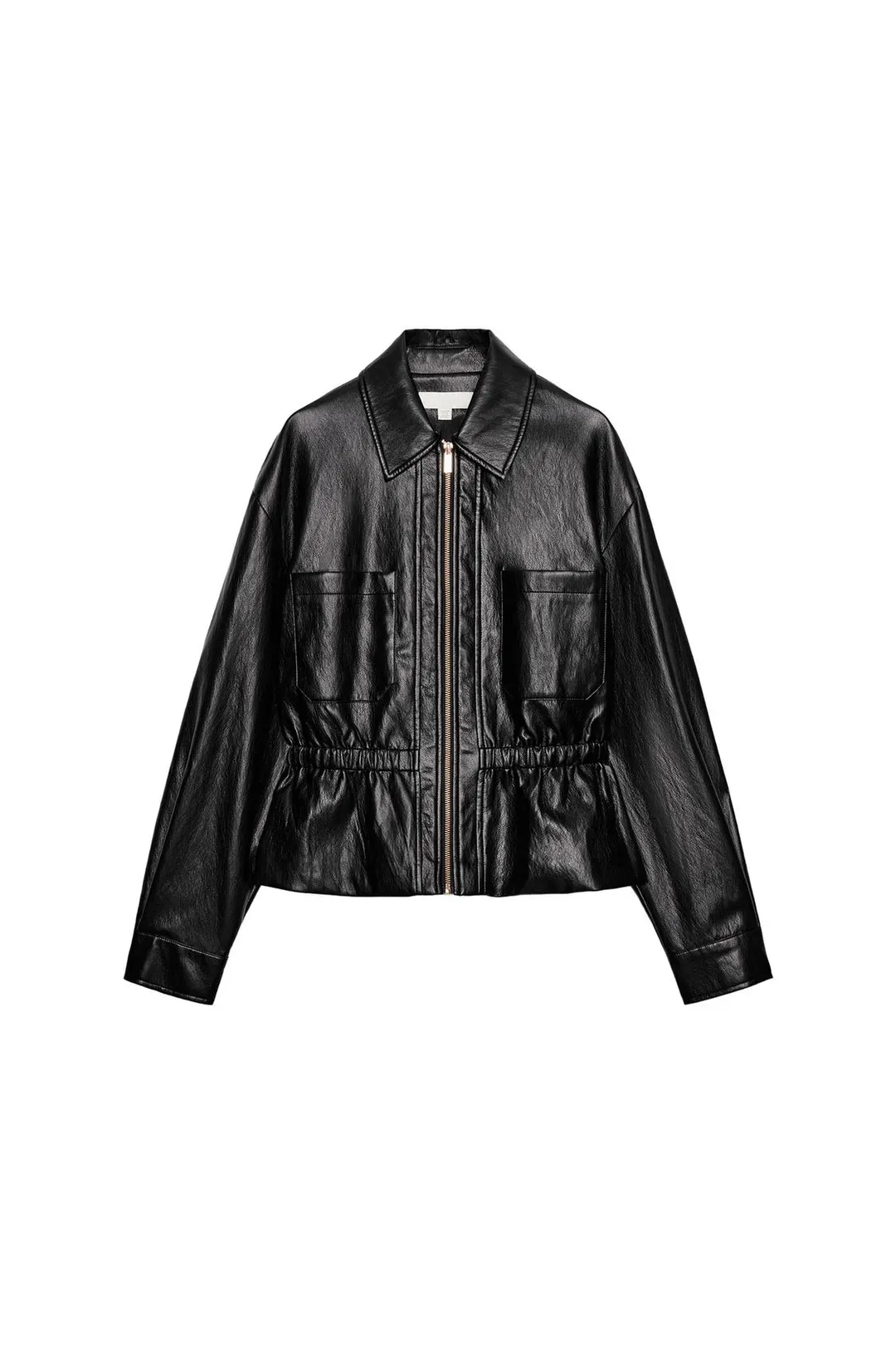 Куртка под кожу с эластичным поясом, Zara