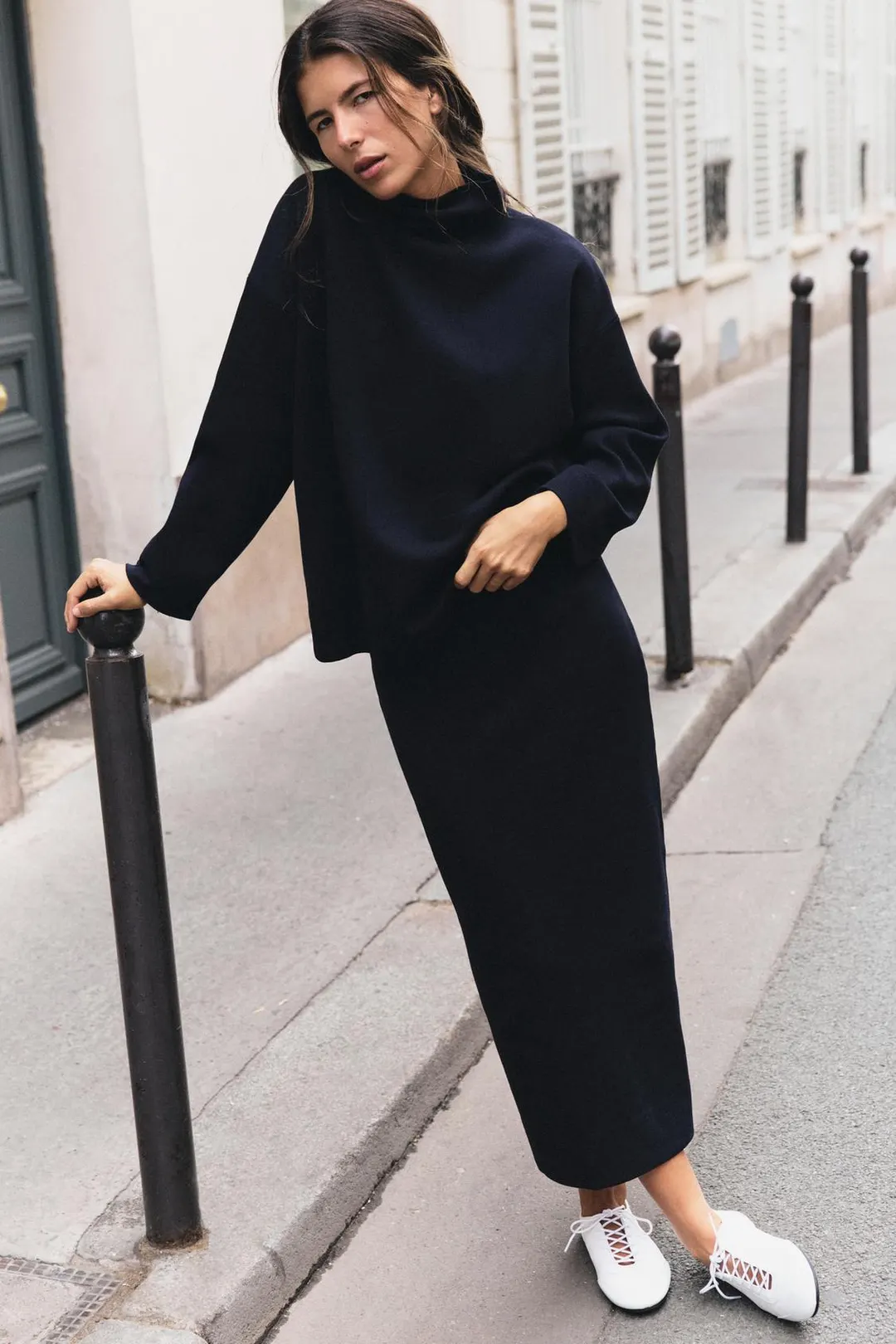 Вязаная юбка миди с эластичным поясом, Zara