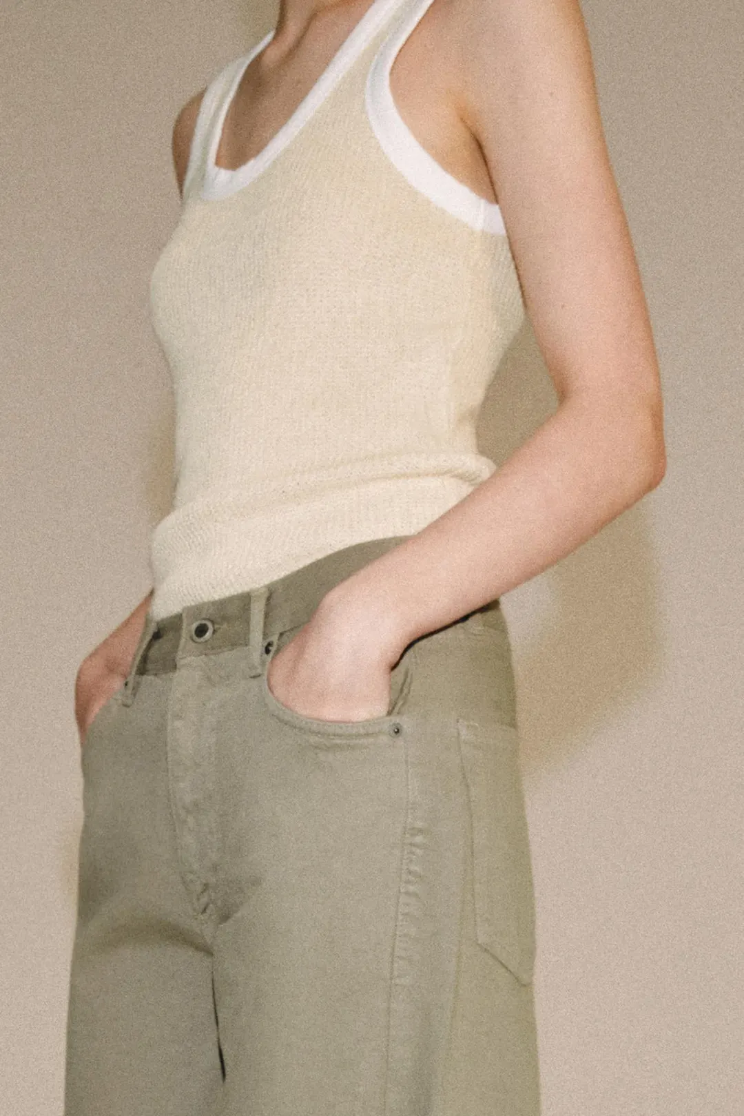 Топ с контрастным кантом, Zara