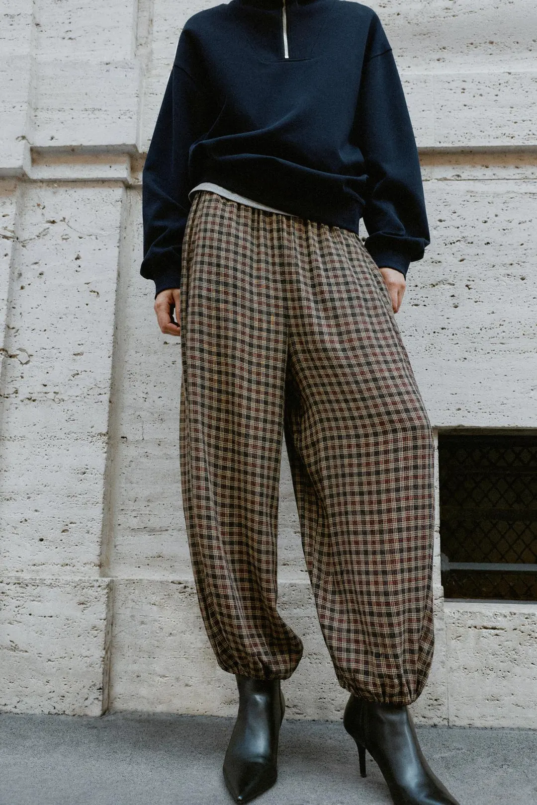 Клетчатые брюки-саруэл, Zara