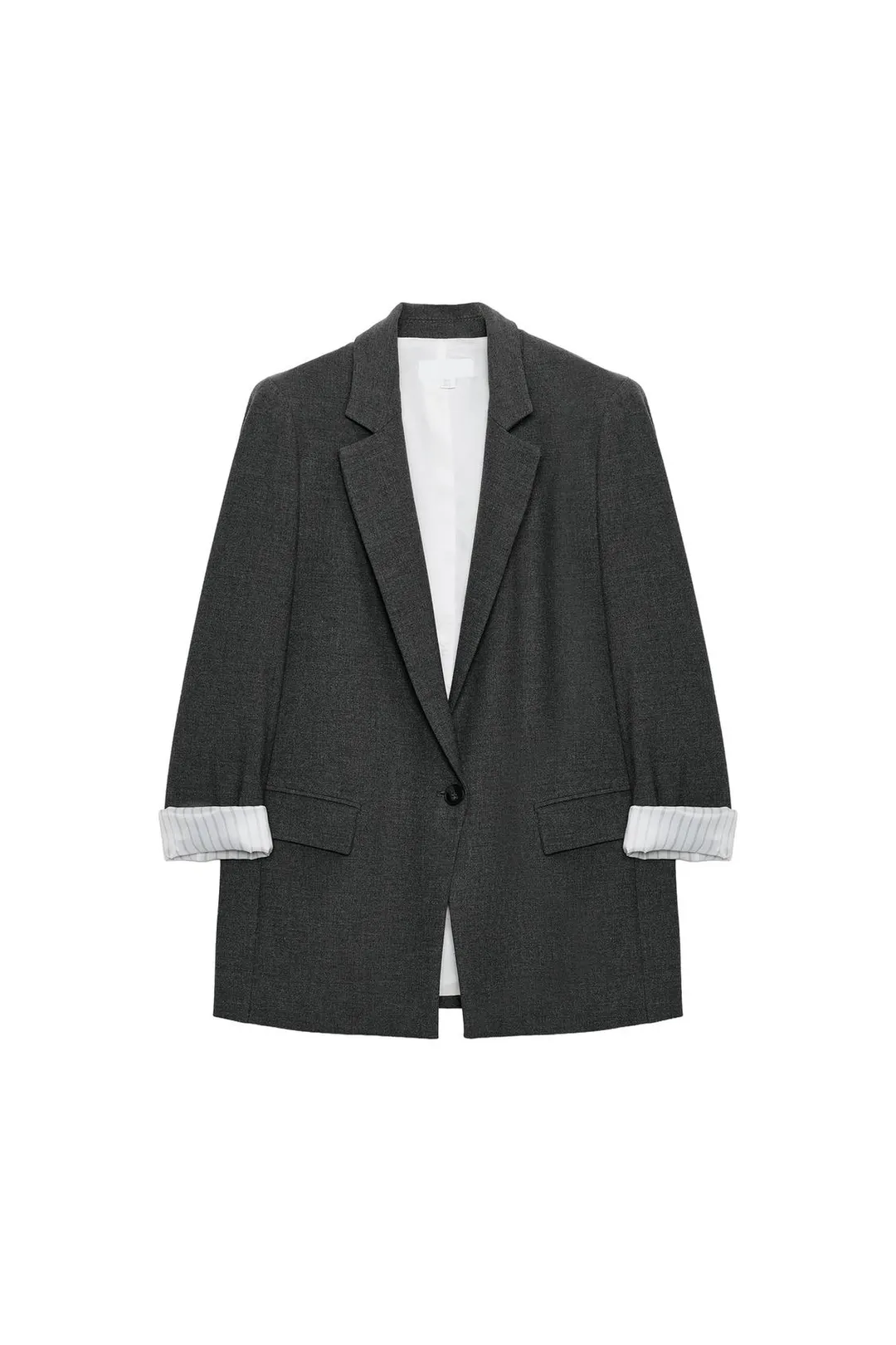 Блейзер с подплечниками и принтованными манжетами, Zara