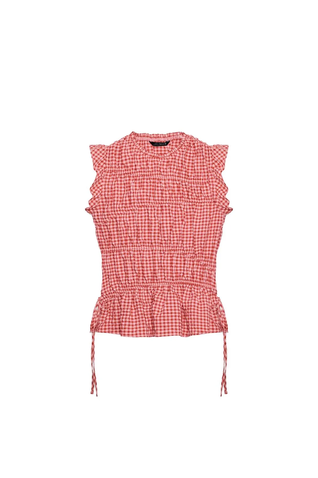 Топ в клетку виши со сборками, Zara