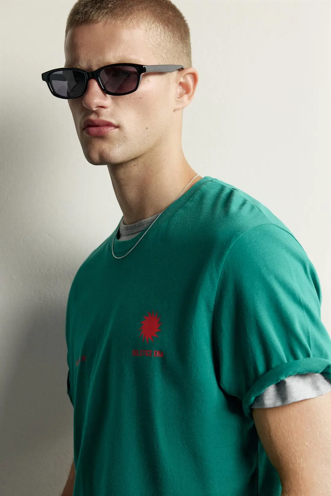 Футболка свободного кроя с контрастным принтом, Zara