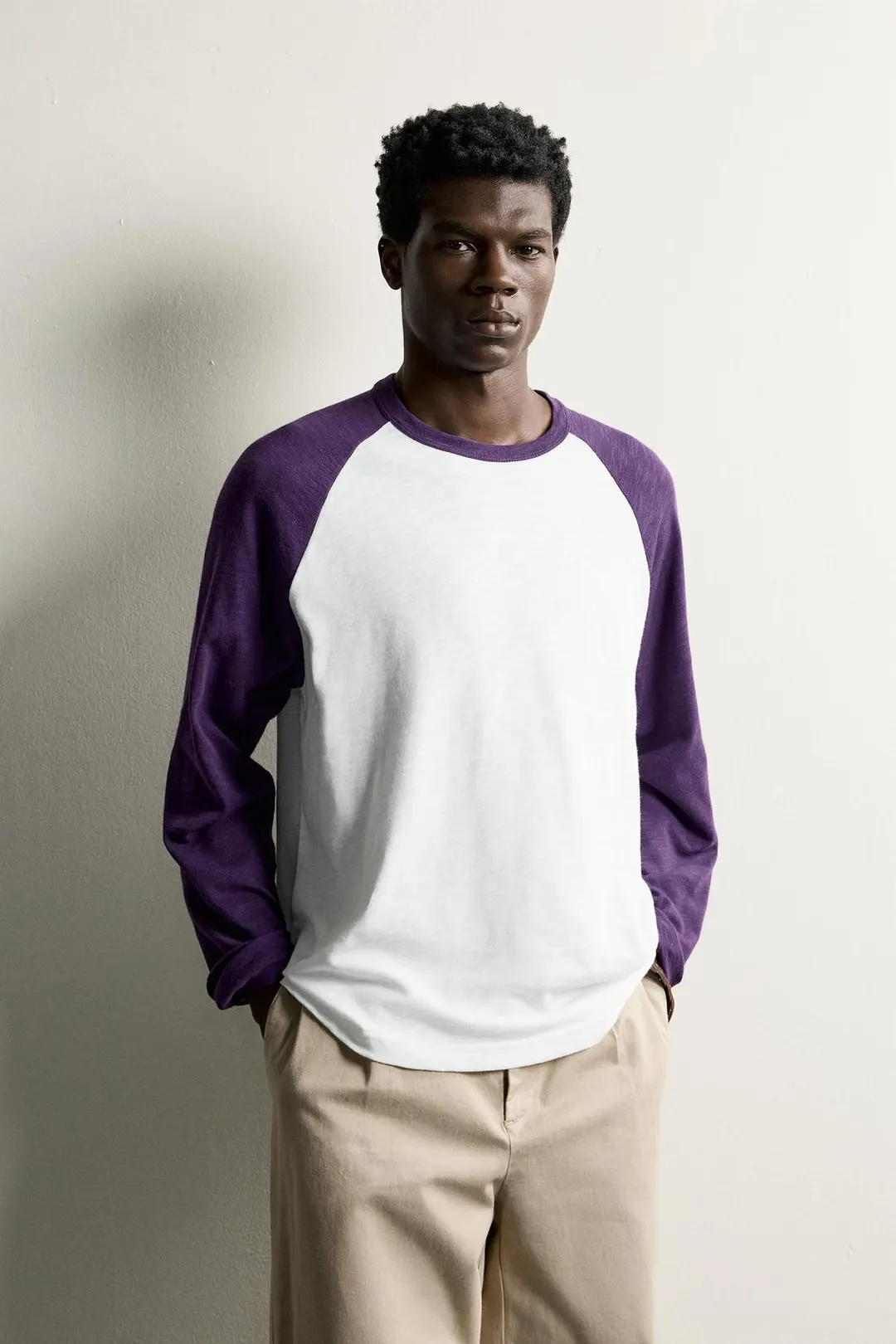 Футболка regular fit в стиле колор-блок, Zara