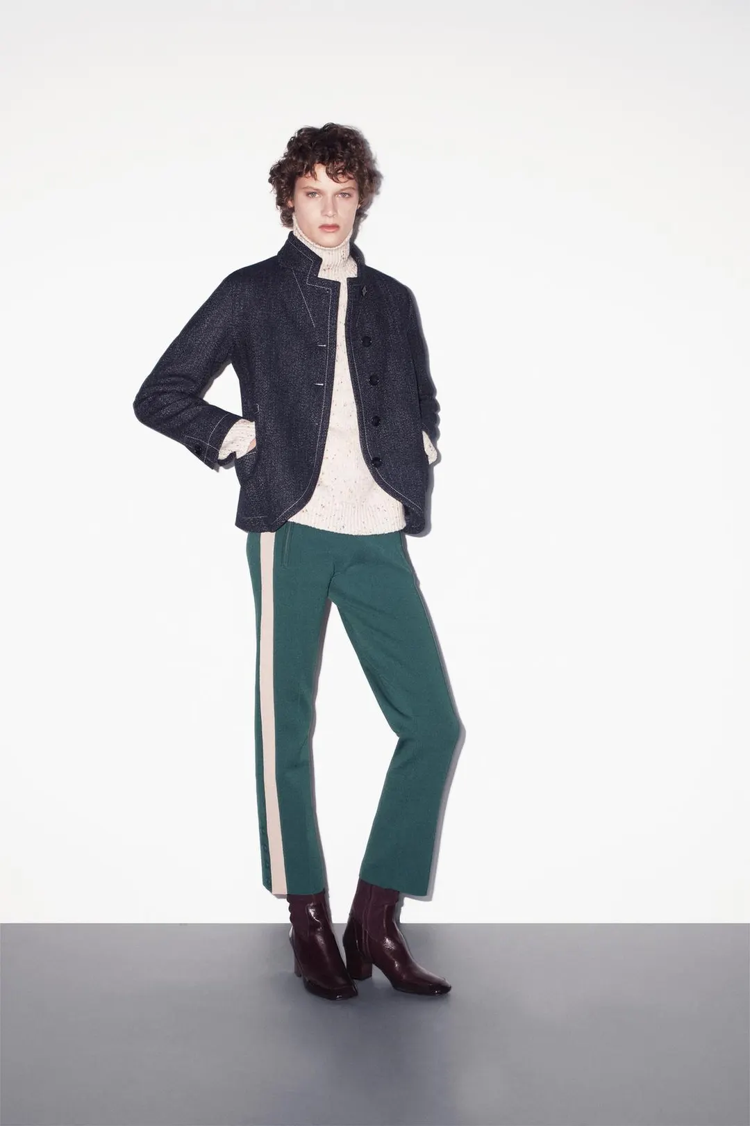 Джемпер с высоким воротником из 100% шерсти, Zara