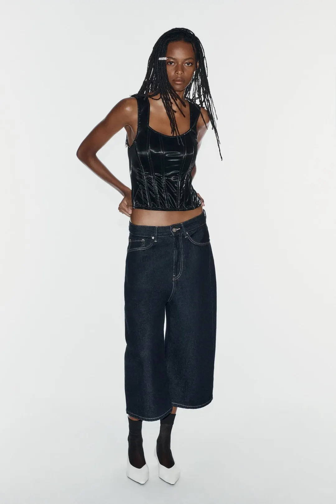 Топ с блеском в корсетном стиле, Zara