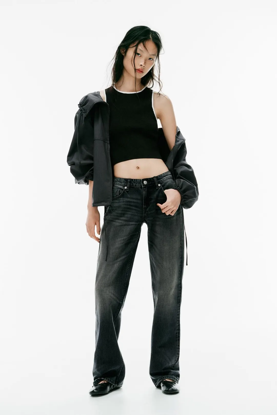 Вязаный топ с контрастной отделкой, Zara