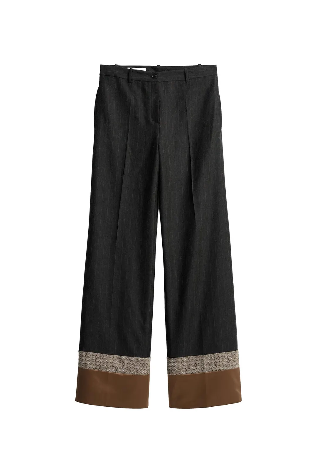 Брюки в полоску с контрастным низом Limited Edition, Zara