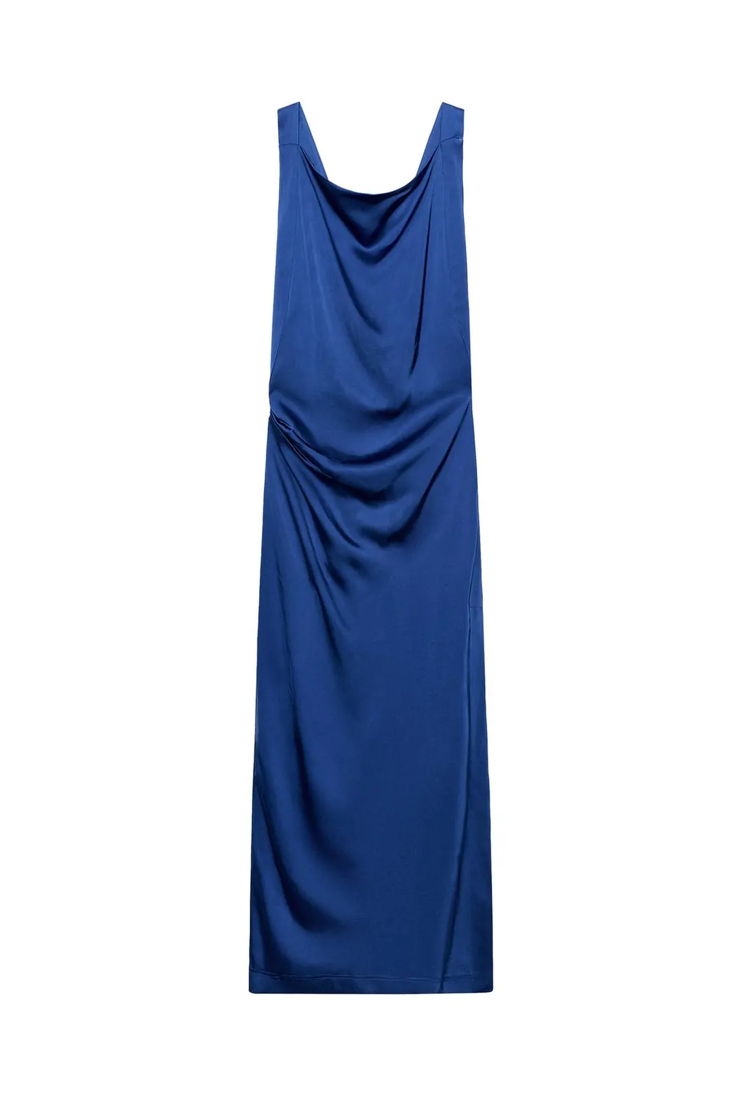 Атласное платье с драпировкой ZW Collection, Zara