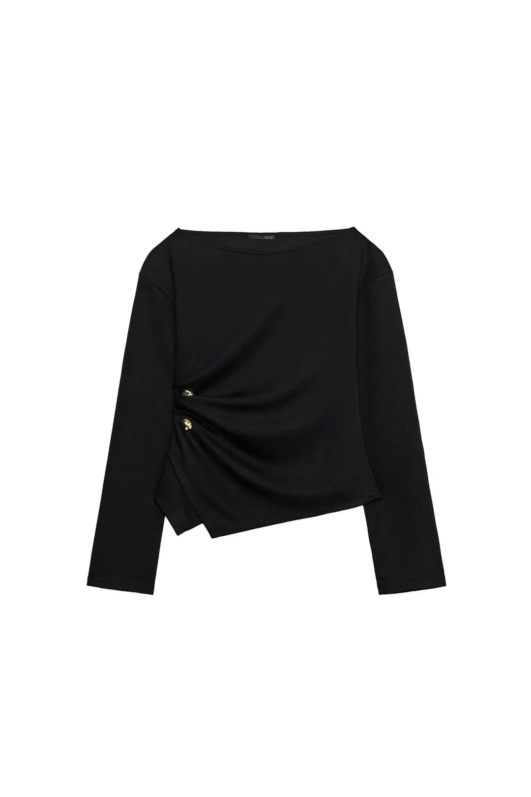 Топ из мягкой ткани с брошью, Zara