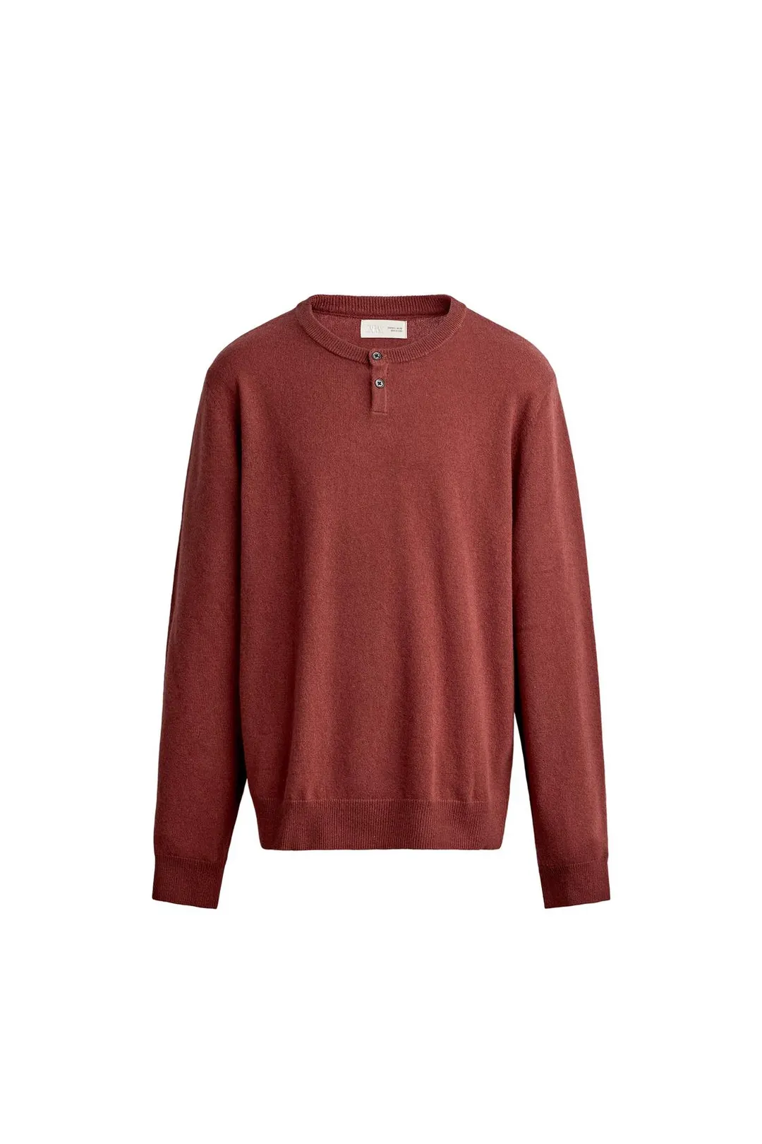 Свитер хенли из 100% шерсти, Zara