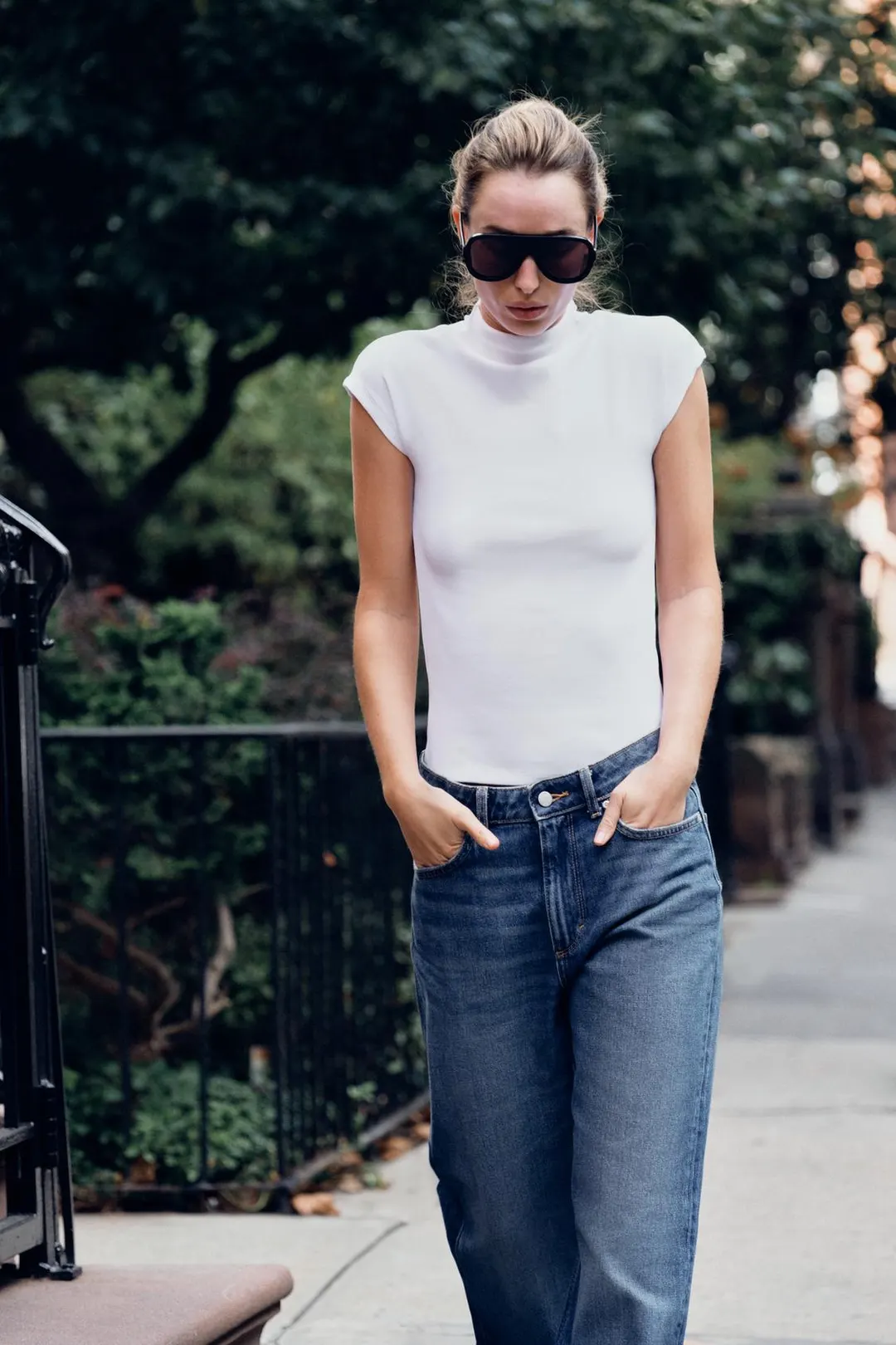 Топ из лиоцелла с высоким воротником, Zara