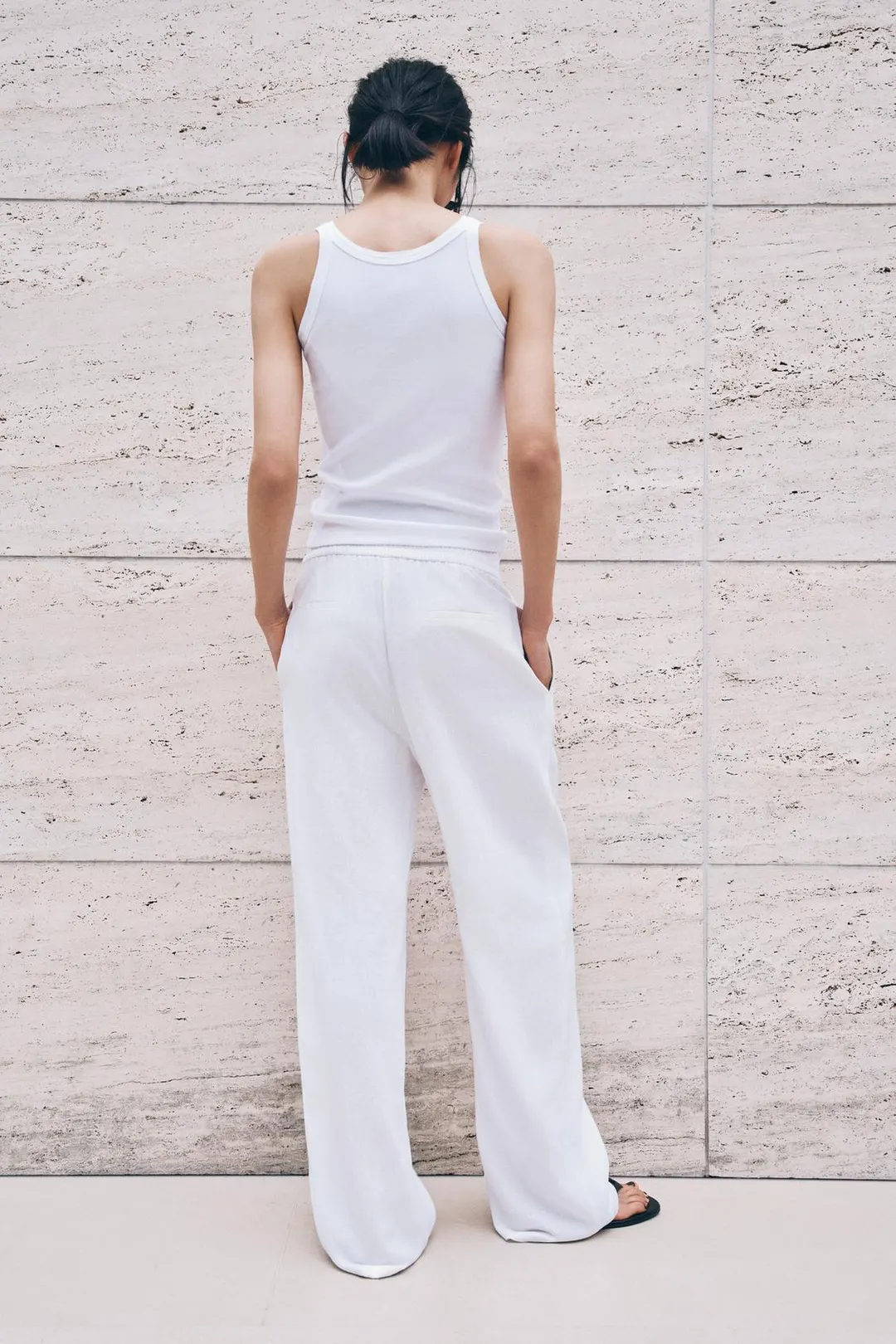 Брюки прямого кроя со льном, Zara