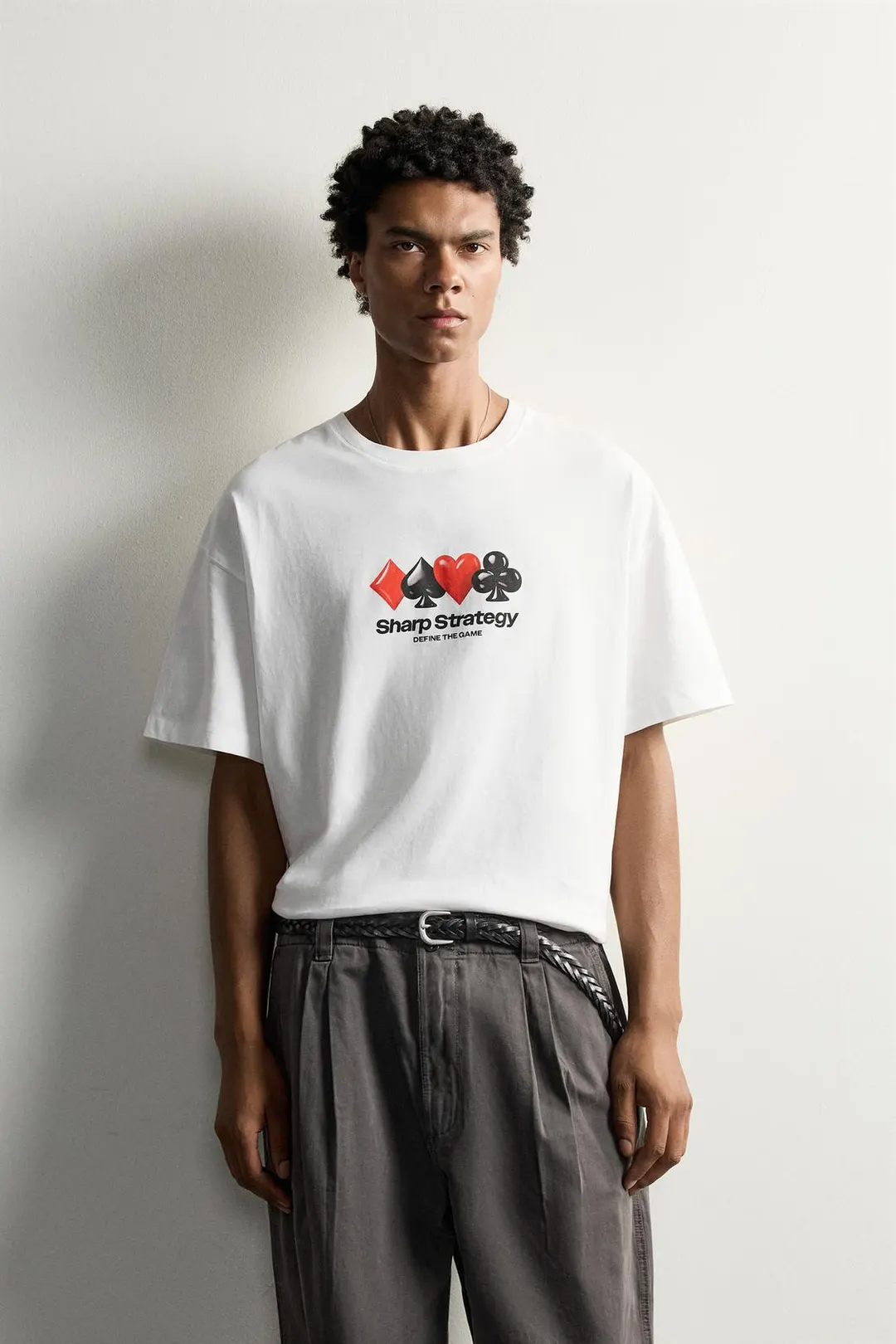 Футболка relaxed fit с принтом в виде игральных карт, Zara