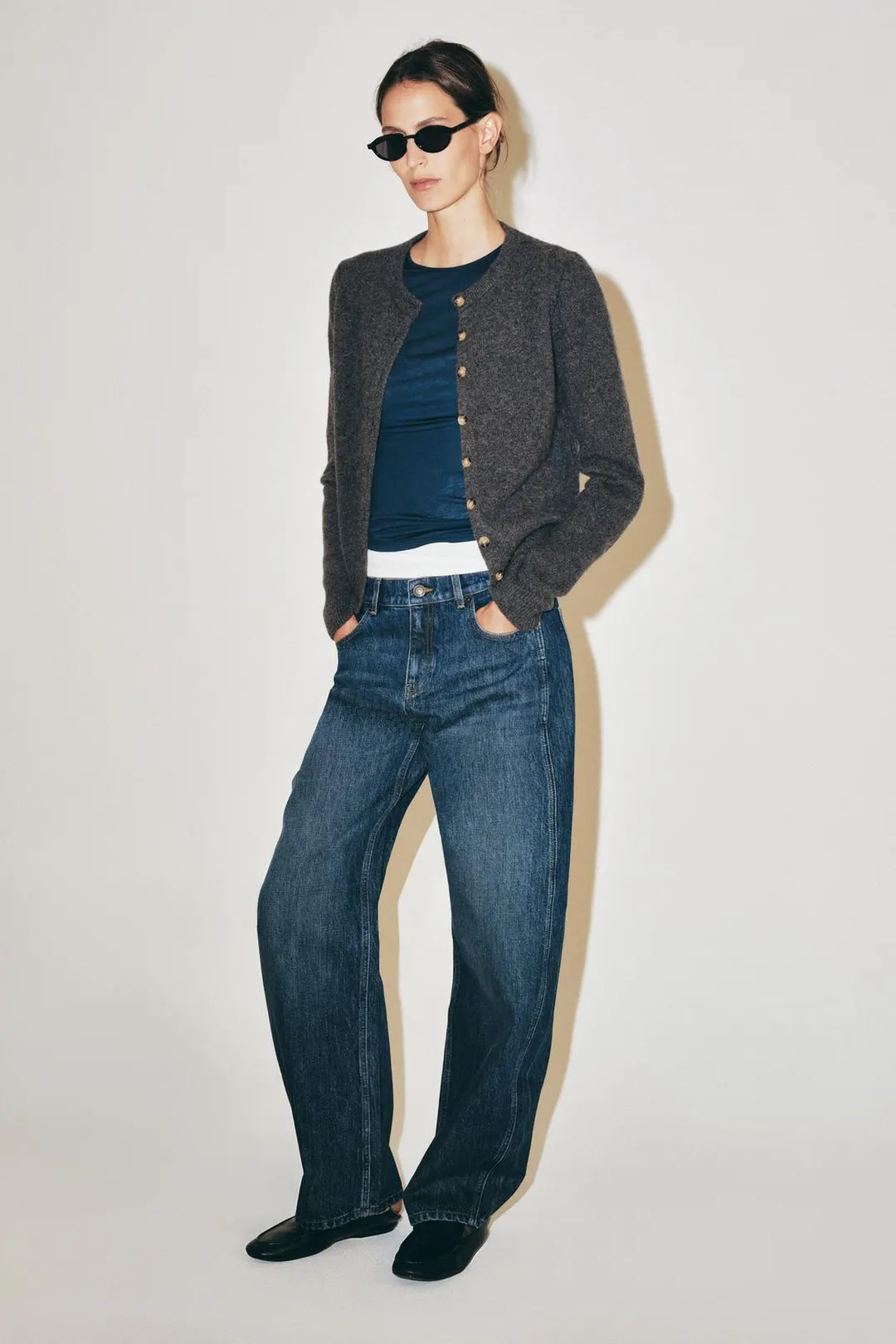 Кардиган из кашемира и шерсти на пуговицах, Zara