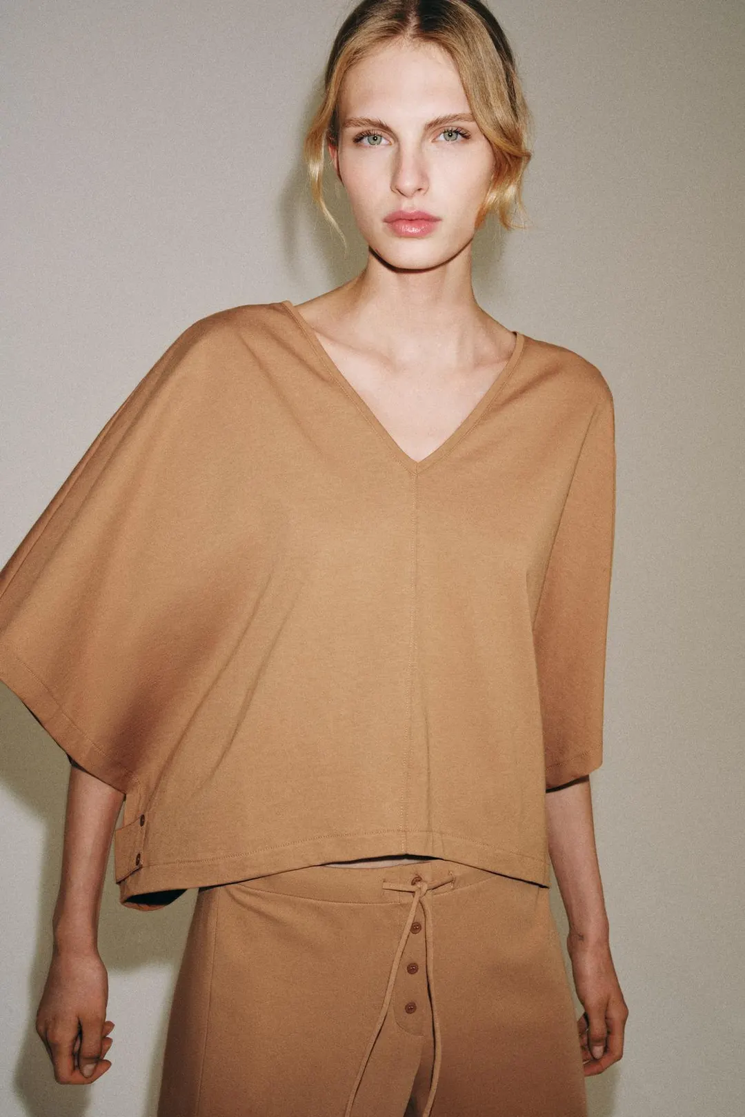 Футболка из хлопка с кейпом, Zara