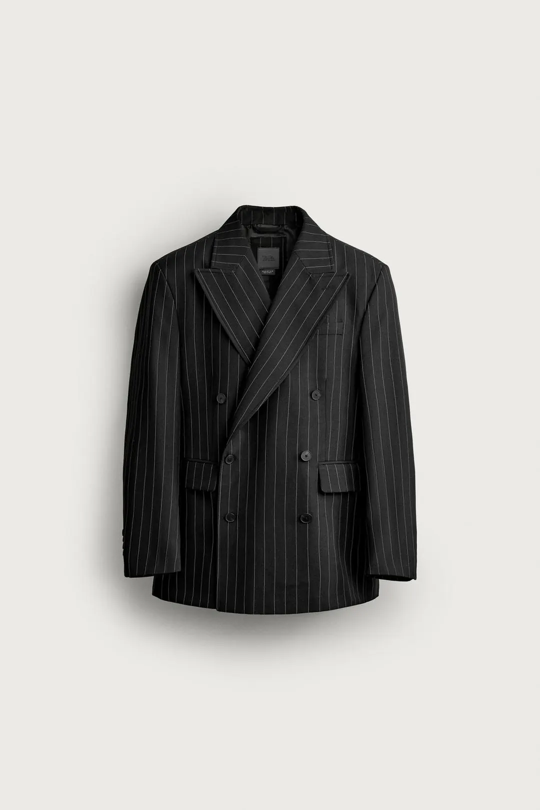 Двубортный пиджак в тонкую полоску, Zara
