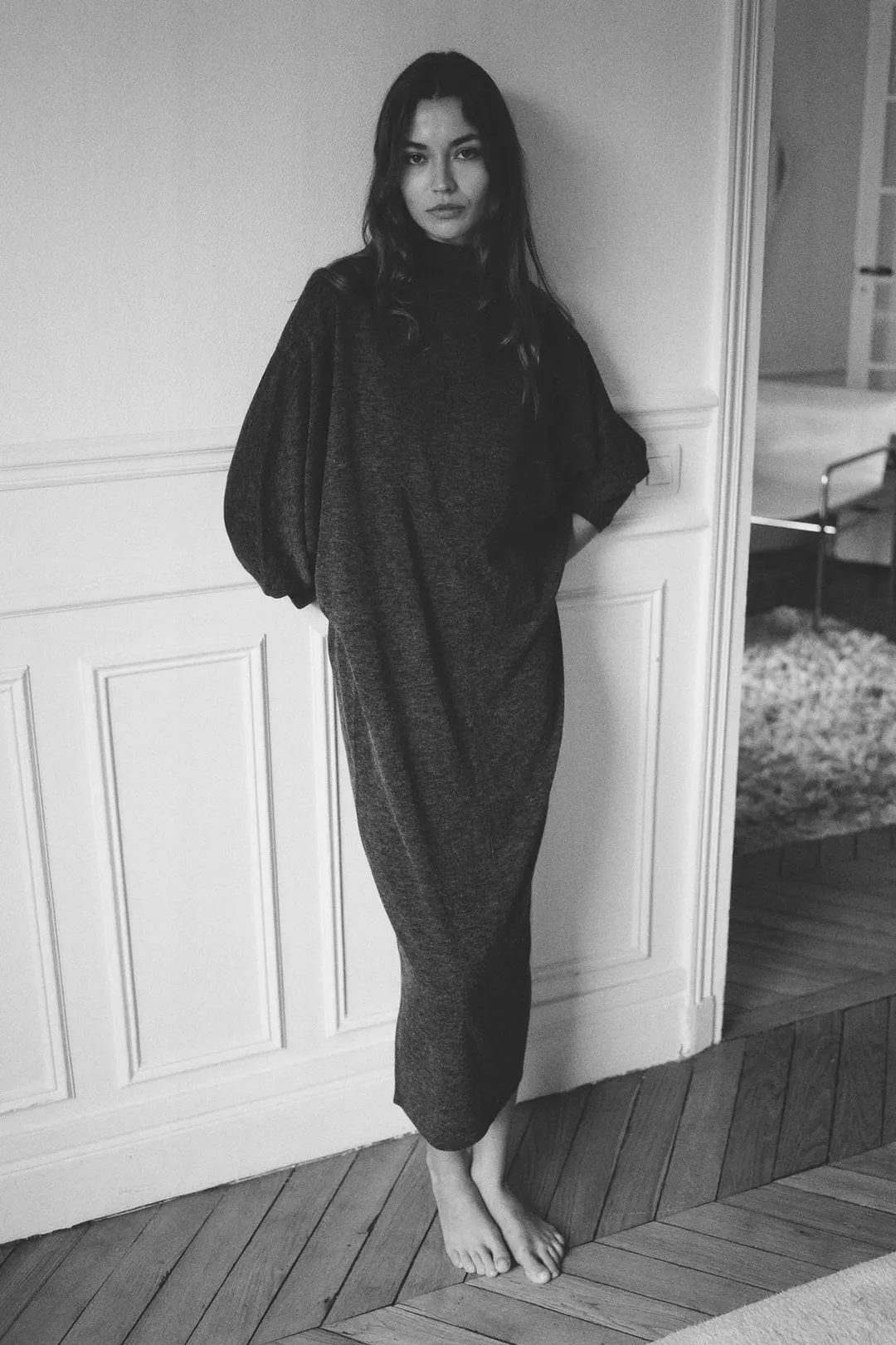 Платье длинное с рукавами «летучая мышь», Zara