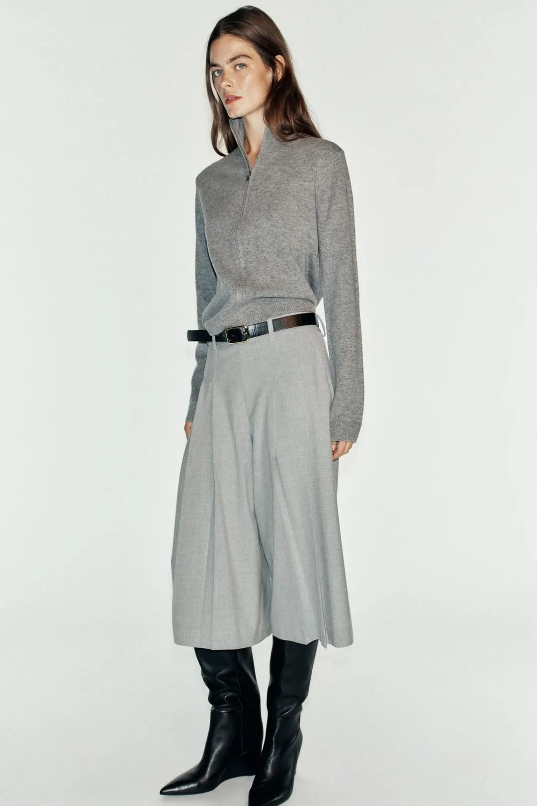 Удлиненные бермуды с поясом, Zara