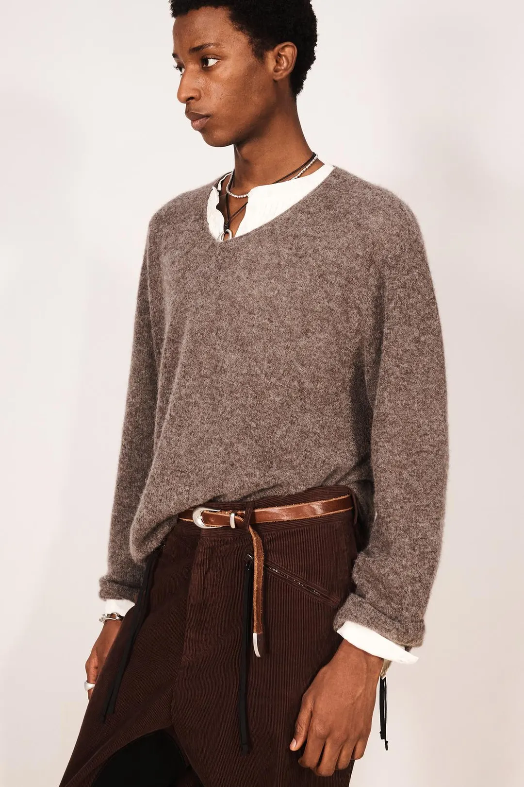 Ремень с кожаным наконечником, Zara
