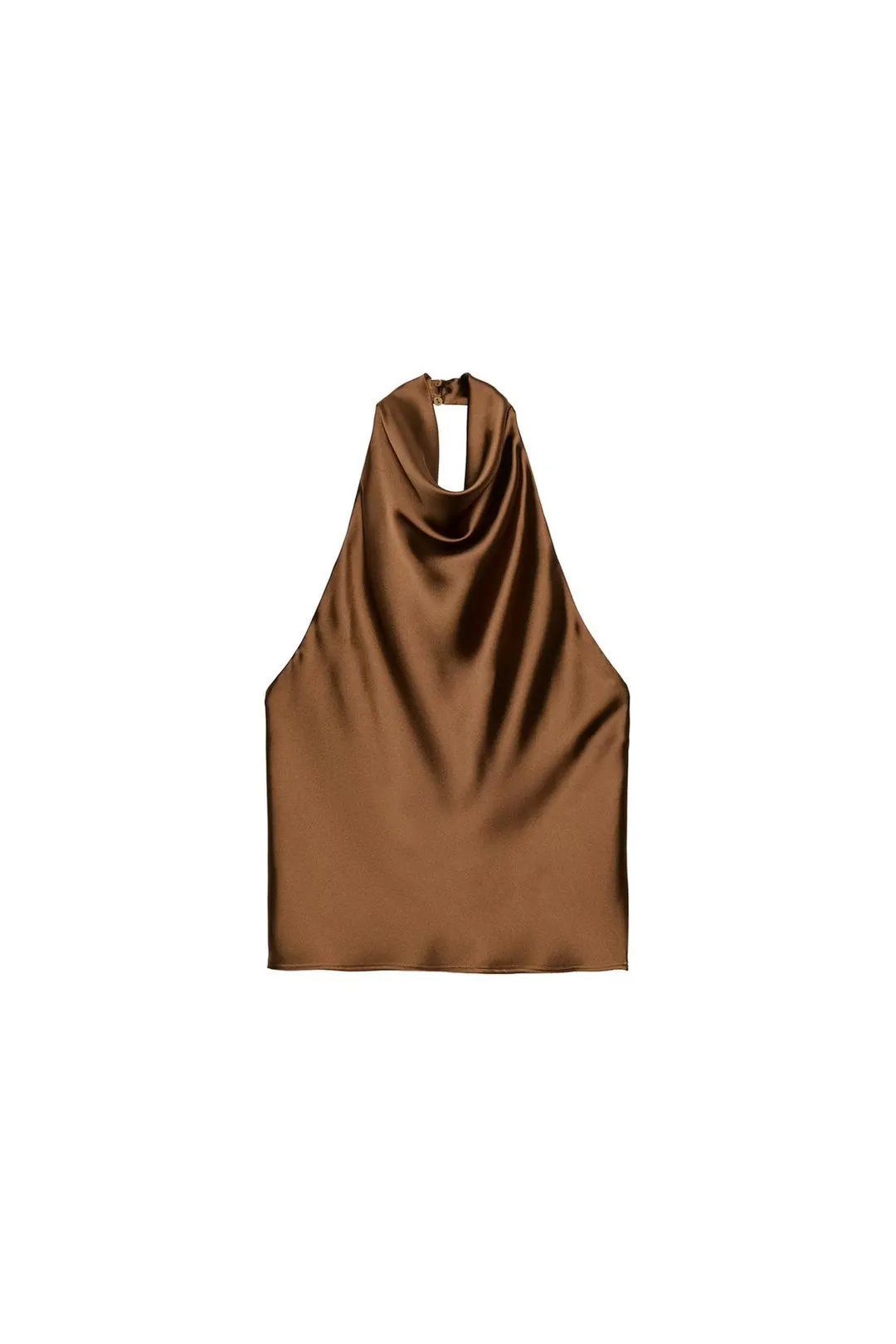 Атласный топ с бретелью халтер, Zara