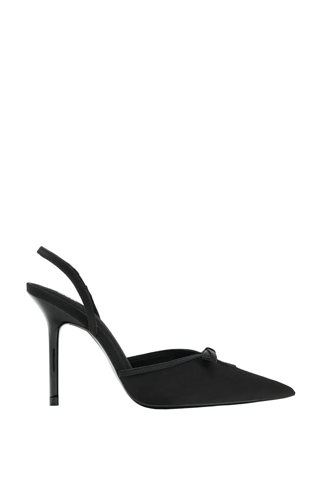 Туфли на каблуке с атласным эффектом и бантом, Zara