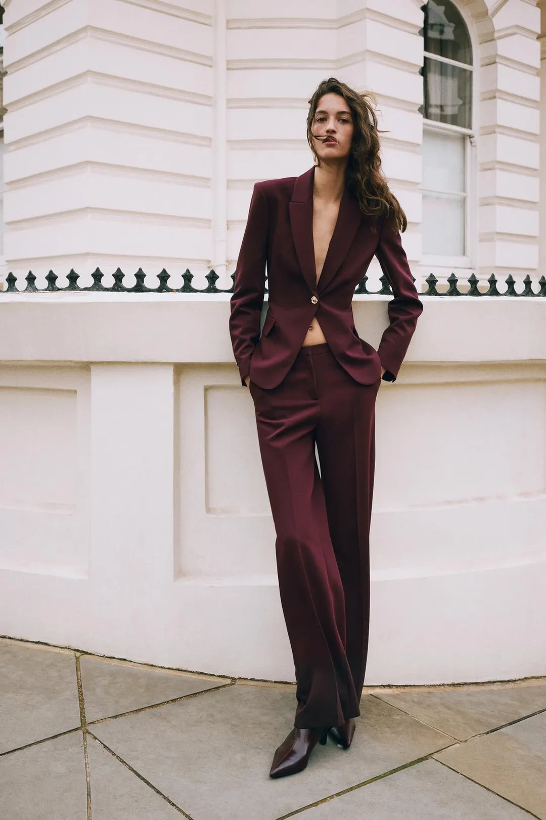 Прямые брюки с высокой посадкой, Zara