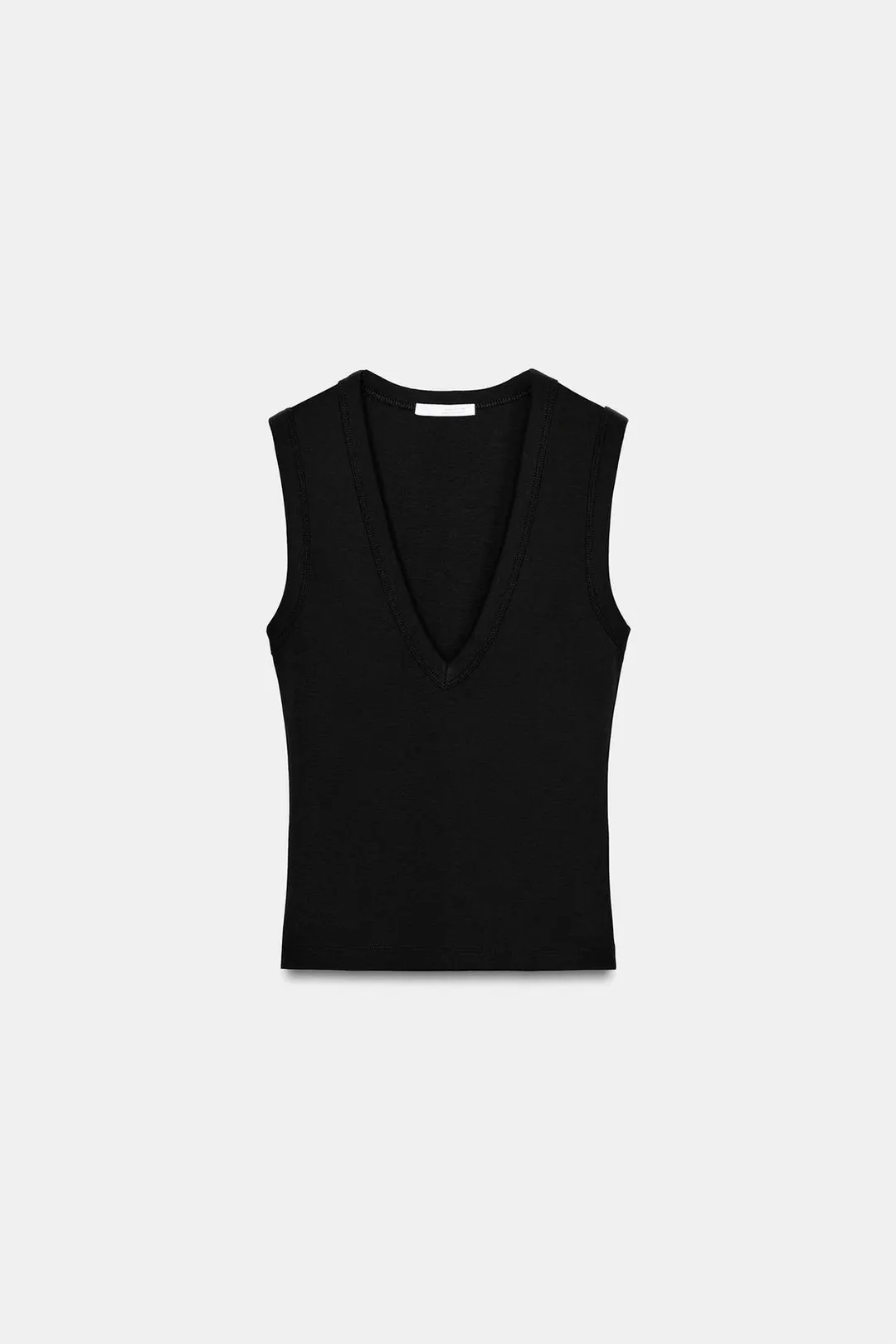 Футболка из хлопка с V-образным вырезом, Zara