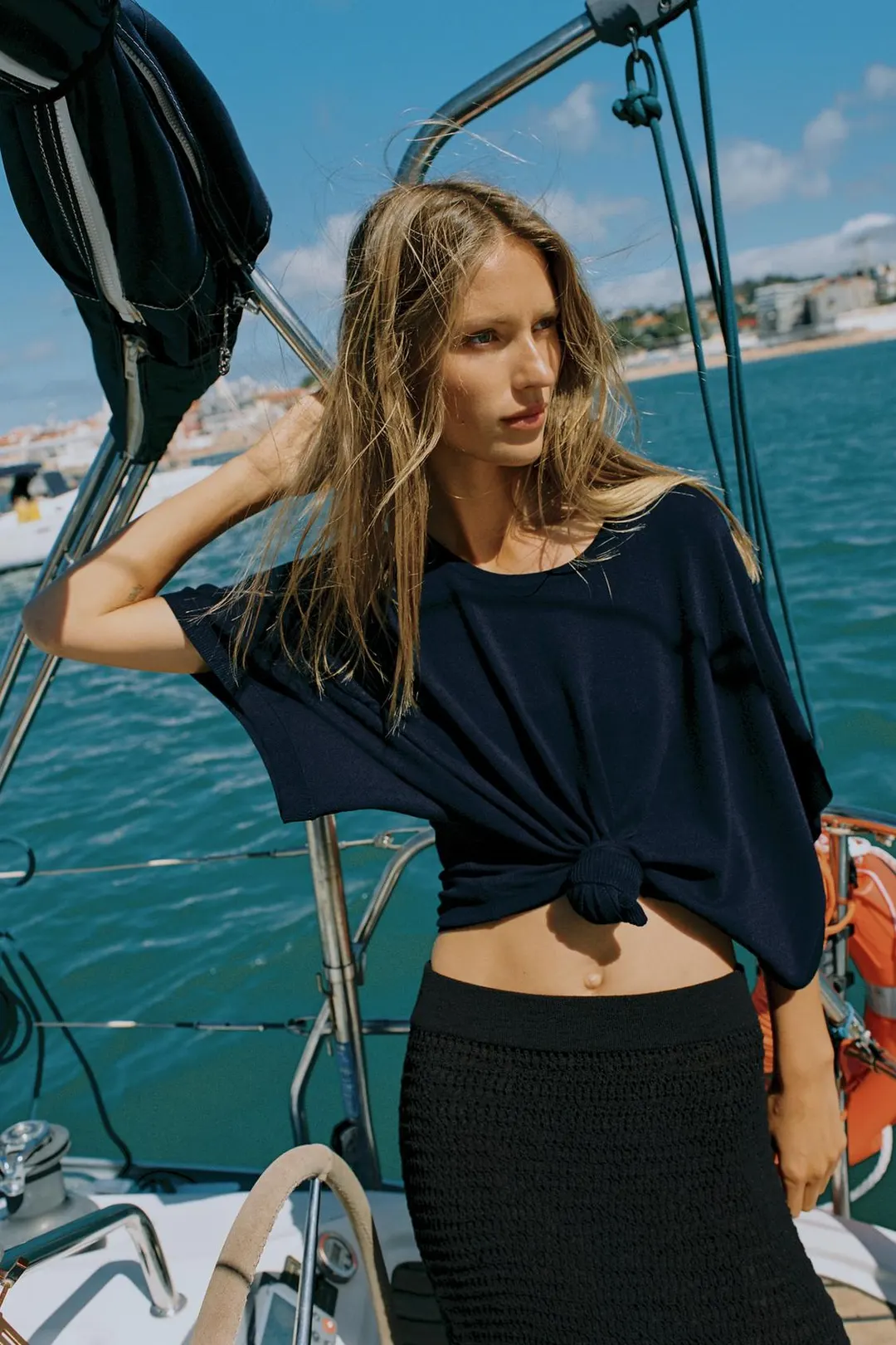 Топ вязаный с широкими рукавами, Zara