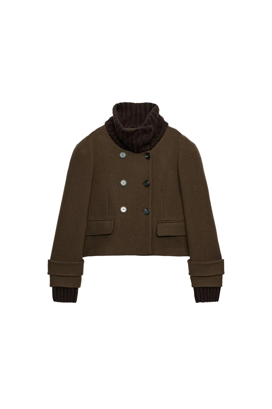 Короткое пальто из смесовой шерсти ZW Collection, Zara