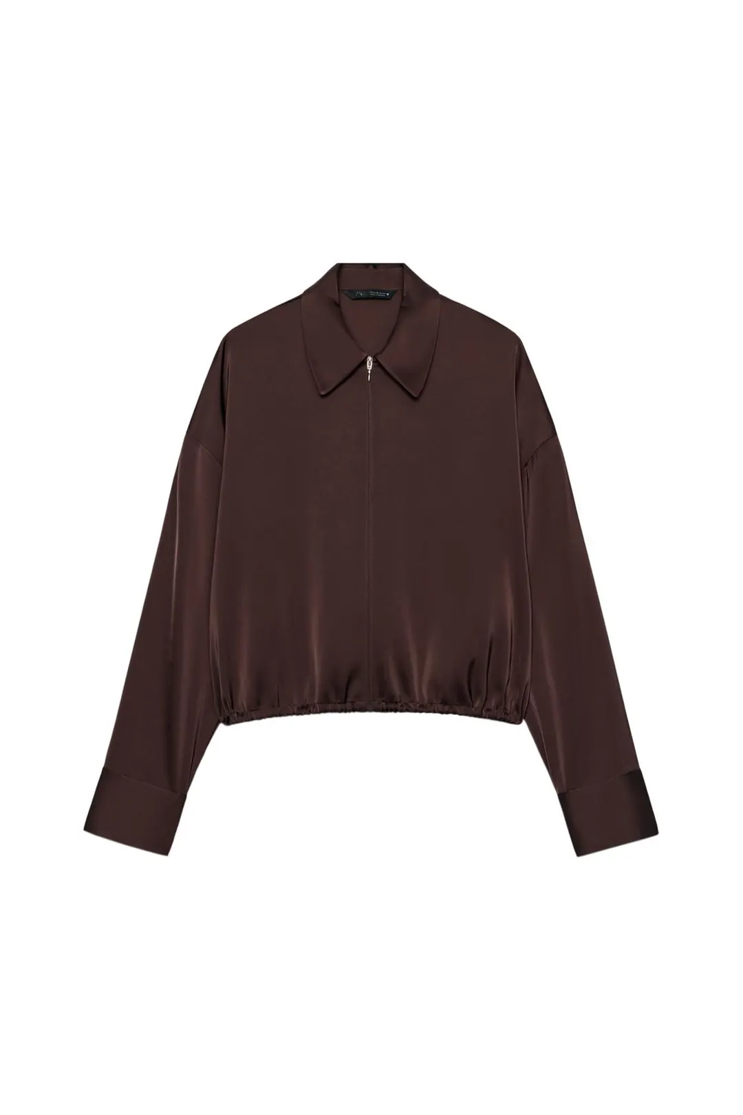 Атласная рубашка на молнии, Zara