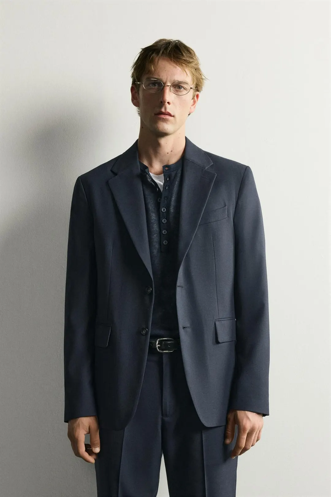 Костюмный пиджак прямого кроя из смесовой шерсти, Zara