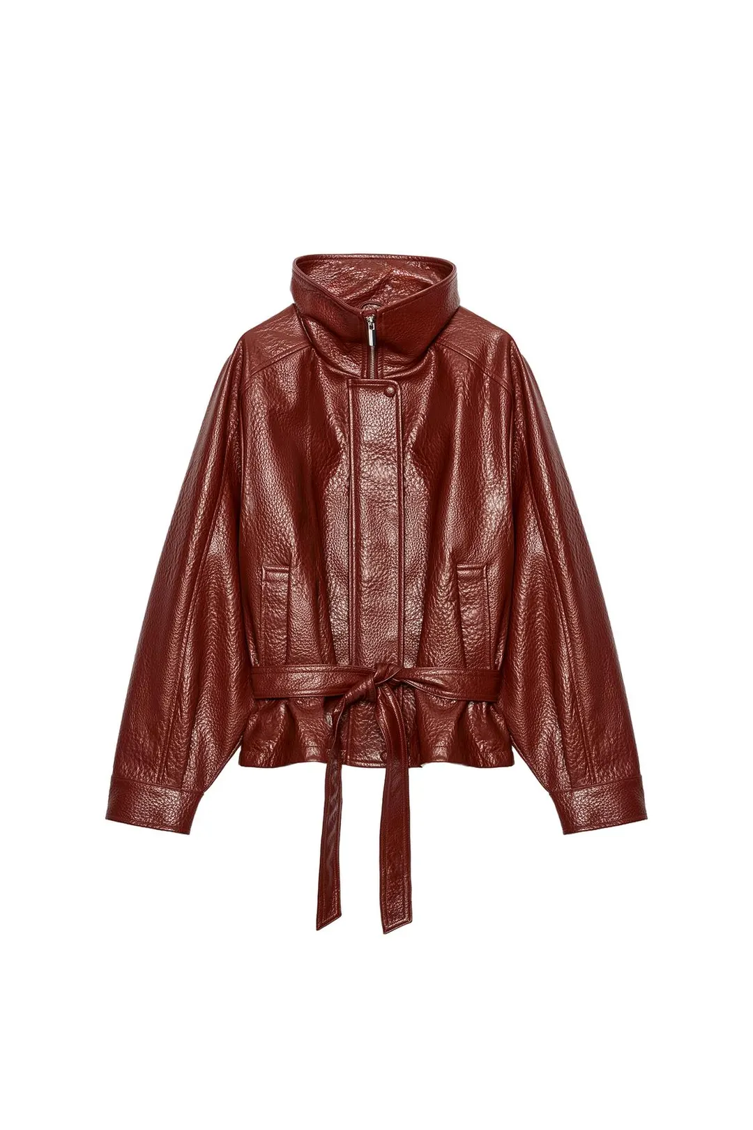 Куртка под кожу с поясом, Zara