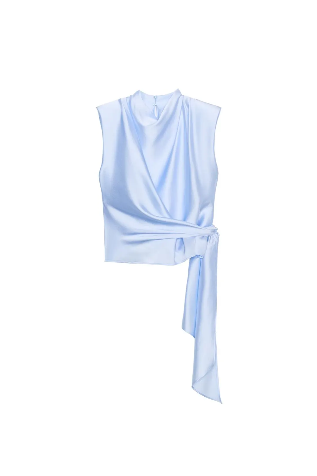 Топ атласный с подплечниками и узлом, Zara