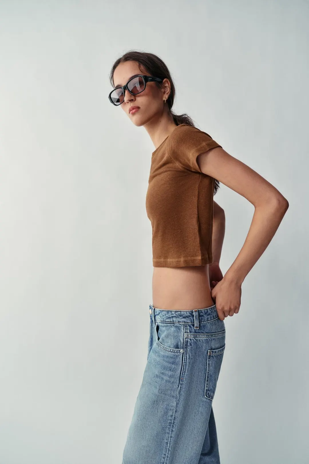 Фактурная футболка с короткими рукавами, Zara
