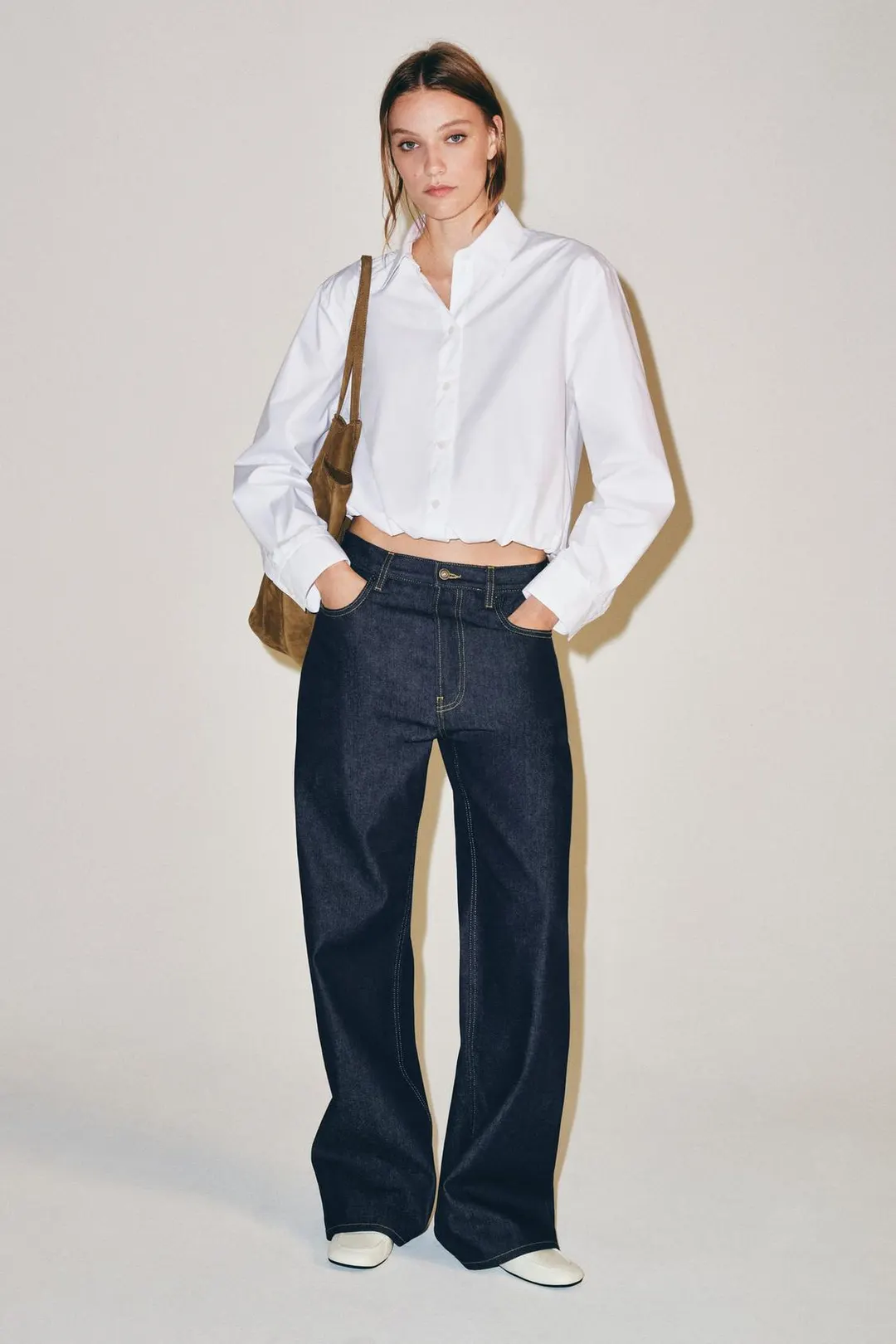 Рубашка из поплина ZW Collection, Zara