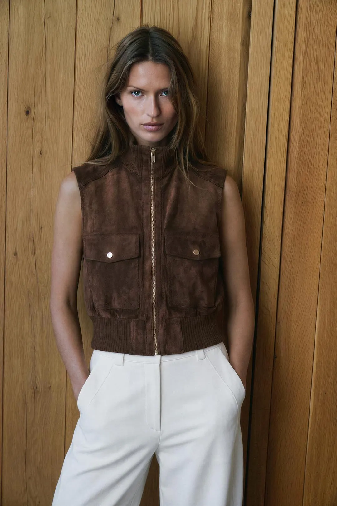 Жилет из искусственной замши, Zara